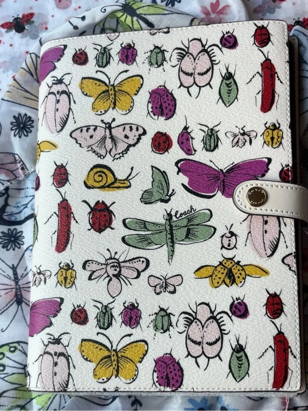 🪲🐜🦋🐌 COACH NOTEBOOK WITH CREATURE PRINT 🐞🦟🪳🦗 NWT 🪲🦋🐌🪳